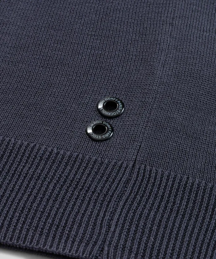 Ron Dorff CottonSilk Polo W Chest Stripes Lava Grey Men Polo Shirts