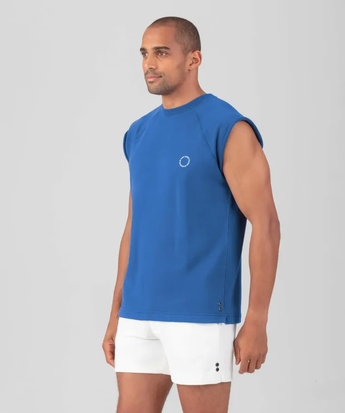 Ron Dorff Organic Cotton Sleeveless Sweatshirt RON DORFF Fjord Blue Men Sweatshirts