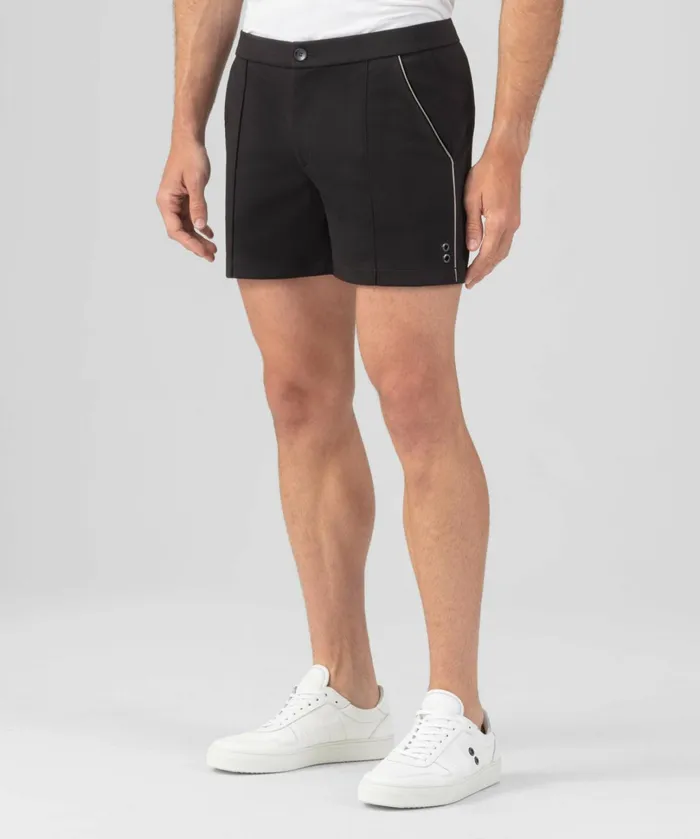 Ron Dorff RD Tennis Shorts W Piping Black Men Shorts