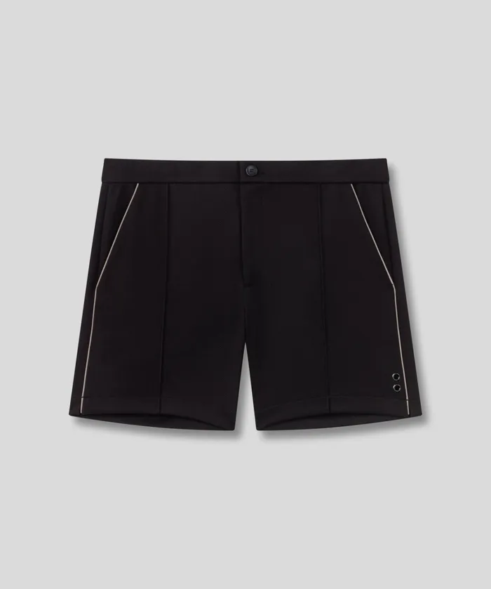 Ron Dorff RD Tennis Shorts W Piping Black Men Shorts
