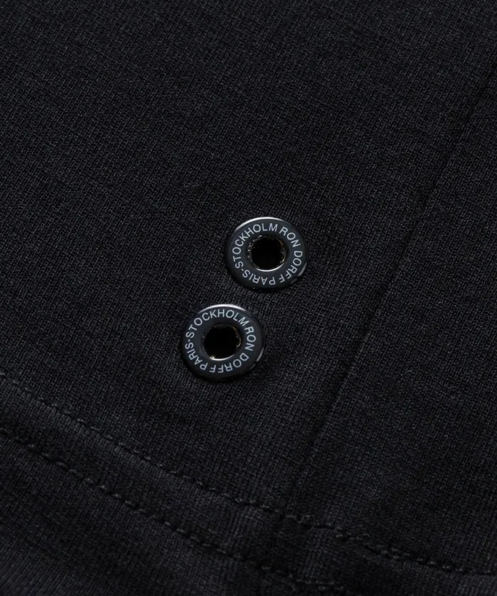 Ron Dorff V Neck TShirt Eyelet Edition Black Men TShirts