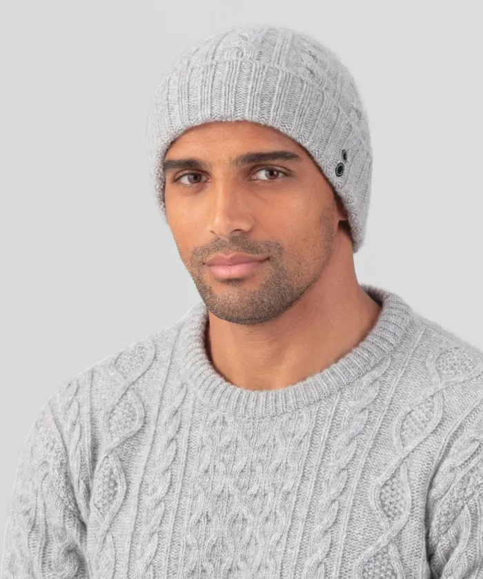 Ron Dorff Wool Cashmere Telemark Beanie Grey Melange Men Coach Caps and Beanies and Scarves