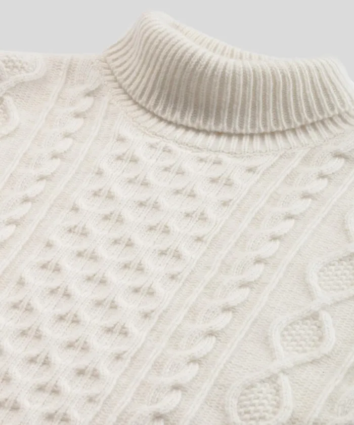 Ron Dorff Wool Cashmere Telemark Sweater Turtle Neck Off White Men Cashmere and Knitwear Tops
