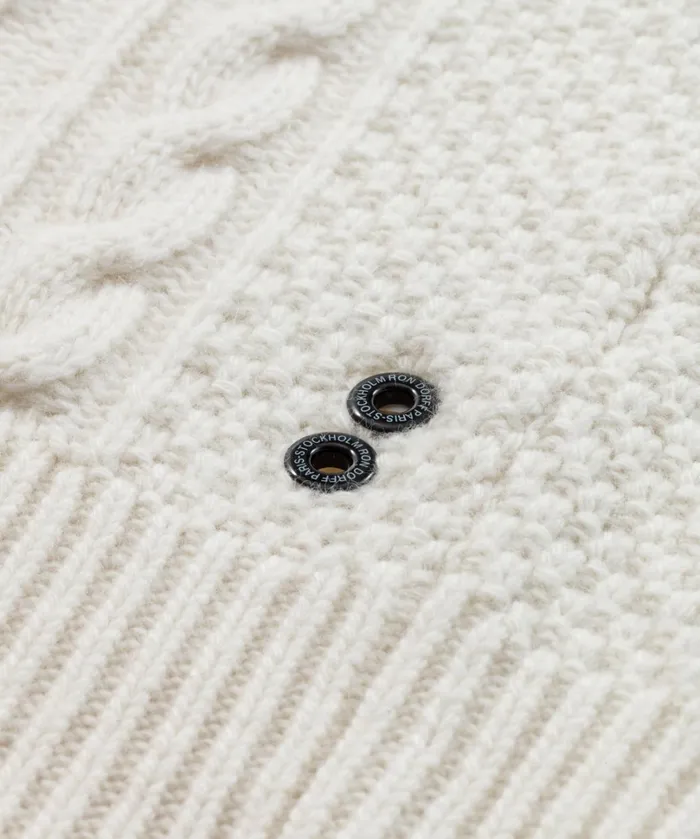 Ron Dorff Wool Cashmere Telemark Sweater Turtle Neck Off White Men Cashmere and Knitwear Tops