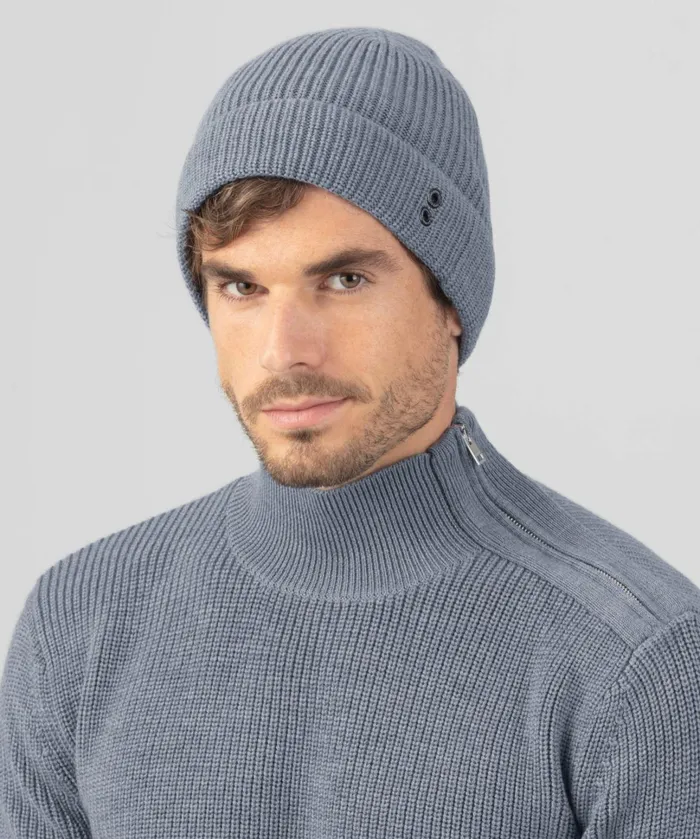 Ron Dorff Wool Ribbed Beanie Glacial Blue Men Coach Caps and Beanies and Scarves