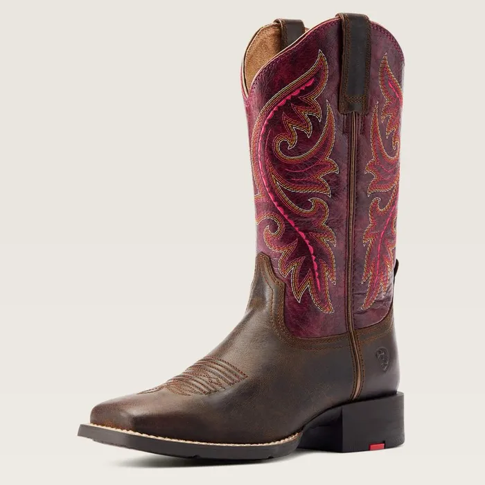 Round Up Back Zip Western Boot Worn Mocha Women Ariat Western Boots