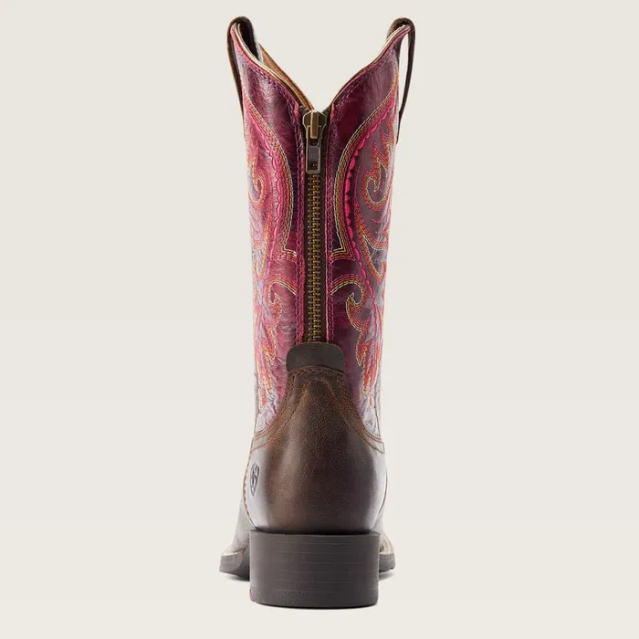 Round Up Back Zip Western Boot Worn Mocha Women Ariat Western Boots Round Up Back Zip Western Boot Worn Mocha Women Ariat Western Boots