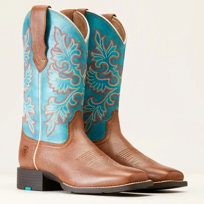 Round Up Wide Square Toe StretchFit Western Boot Buff Blonde Women Ariat Western Boots Round Up Wide Square Toe StretchFit Western Boot Buff Blonde Women Ariat Western Boots