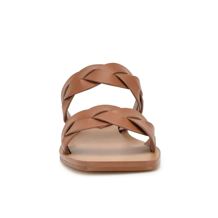 Royal Flat Slide Sandals Dark Natural Woven Women Nine West Sandals Royal Flat Slide Sandals Dark Natural Woven Women Nine West Sandals