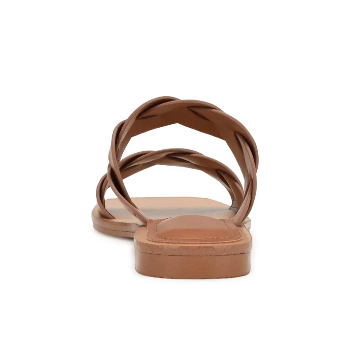Royal Flat Slide Sandals Dark Natural Woven Women Nine West Sandals Royal Flat Slide Sandals Dark Natural Woven Women Nine West Sandals