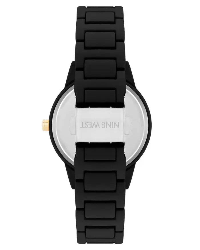 Rubberized Bracelet Watch Black Women Nine West Straps Rubberized Bracelet Watch Black Women Nine West Straps