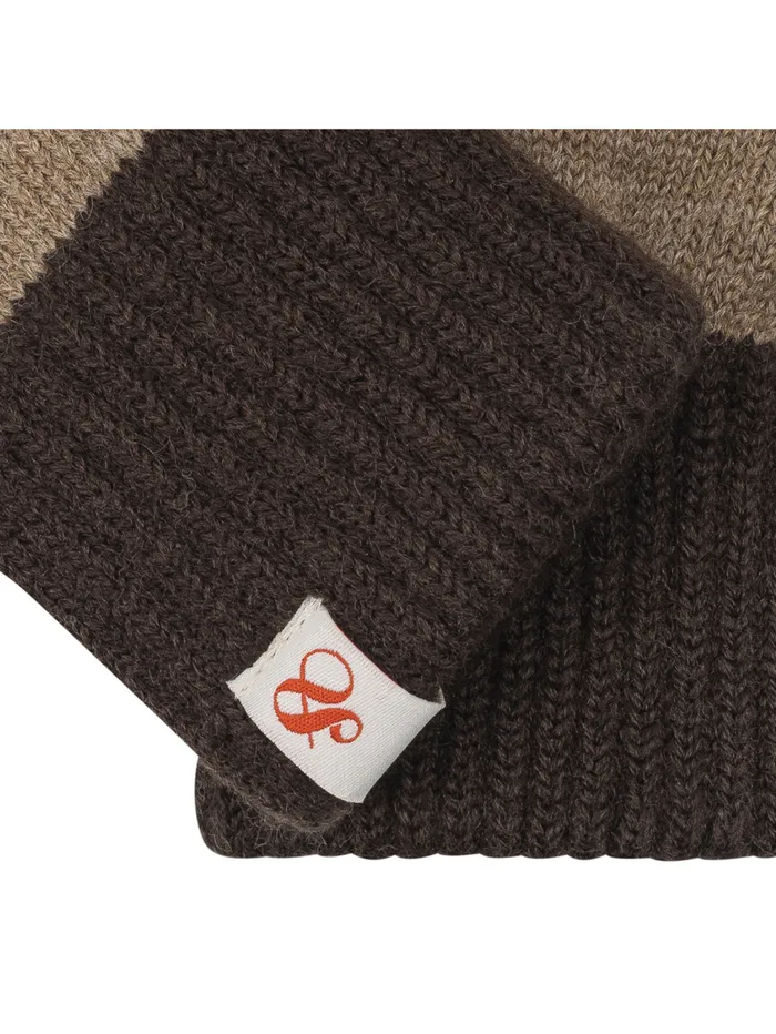 SandS COLOR BLOCK KNIT GLOVE Dark Brown Men Scotch and Soda Hats Scarves and Gloves