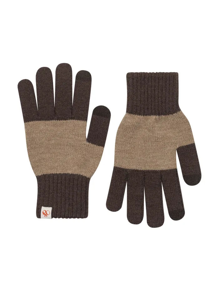 SandS COLOR BLOCK KNIT GLOVE Dark Brown Men Scotch and Soda Hats Scarves and Gloves SandS COLOR BLOCK KNIT GLOVE Dark Brown Men Scotch and Soda Hats Scarves and Gloves