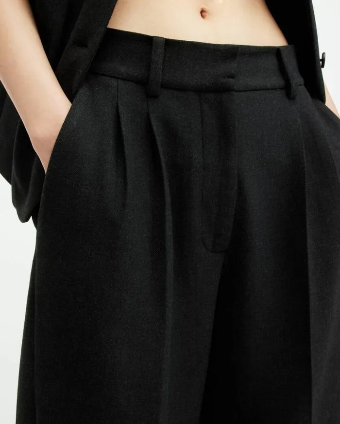 Sammey Wide Leg Relaxed Fit Pants Charcoal Grey Women AllSaints Pants and Leggings Sammey Wide Leg Relaxed Fit Pants Charcoal Grey Women AllSaints Pants and Leggings
