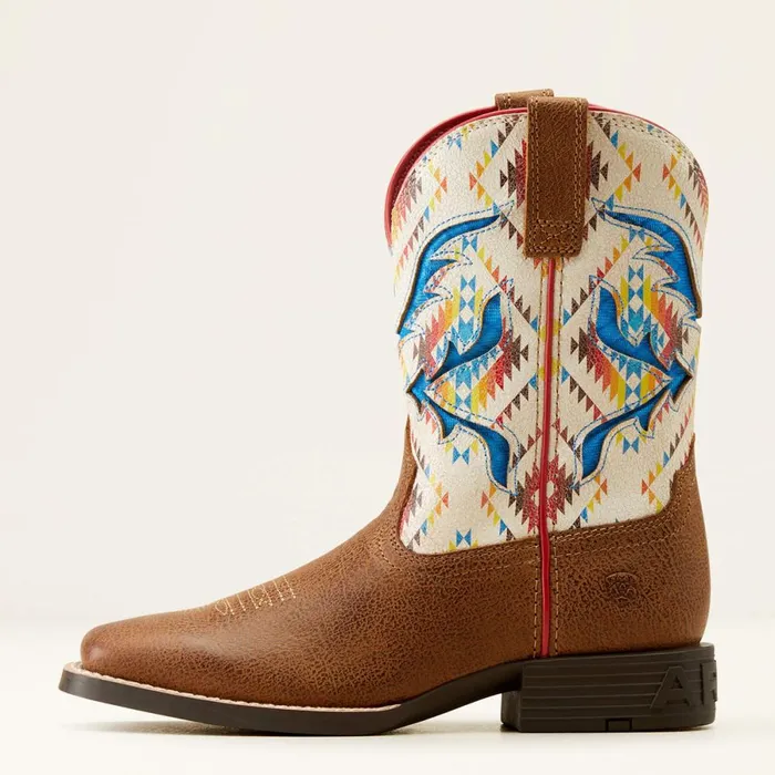San Angelo VentTEK Western Boot Toasty Tanbright Saddle Blanket Kids Ariat Big Kids039 Footwear San Angelo VentTEK Western Boot Toasty Tanbright Saddle Blanket Kids Ariat Big Kids039 Footwear
