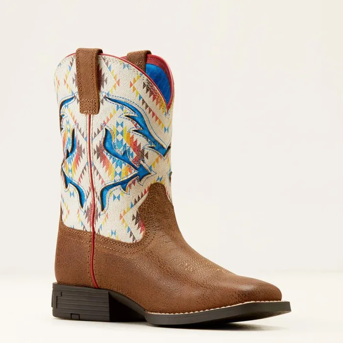 San Angelo VentTEK Western Boot Toasty Tanbright Saddle Blanket Kids Ariat Big Kids039 Footwear San Angelo VentTEK Western Boot Toasty Tanbright Saddle Blanket Kids Ariat Big Kids039 Footwear