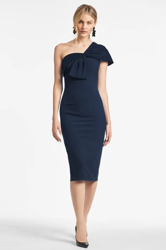 Sandra Dress 8211 Dark Midnight Women Sachin and Babi One Shoulder