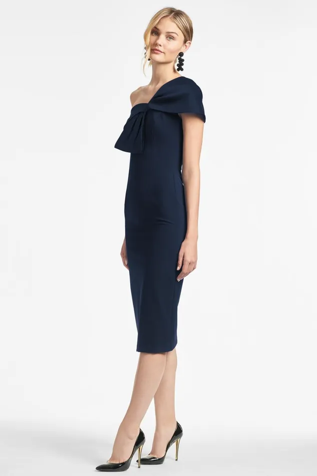 Sandra Dress 8211 Dark Midnight Women Sachin and Babi One Shoulder