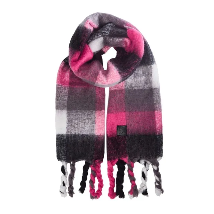 Scarves Women Moda In Pelle Jeylinascarf BlackWhite Textile