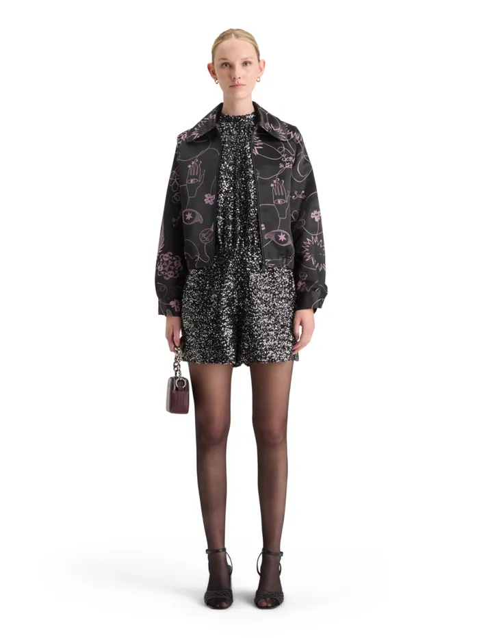 SEQUIN PLAYSUIT Silver Black Sequins Women Scotch and Soda Dresses and Jumpsuits