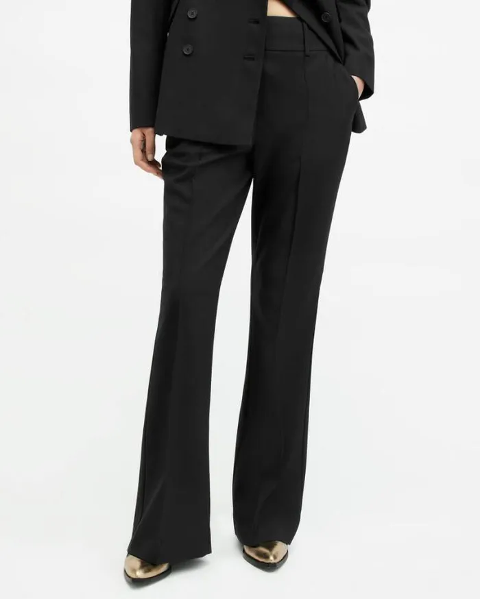 Sevenh HighRise Slim Flared Pants Black Women AllSaints Pants and Leggings