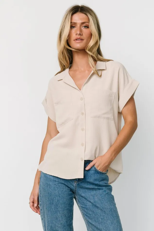 Shaylee Button Up Top Natural Women Baltic Born Blouses Shirts