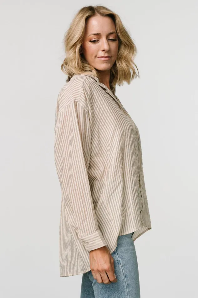 Sheldon Striped Oversized Top Natural Women Baltic Born Cover Ups Sheldon Striped Oversized Top Natural Women Baltic Born Cover Ups