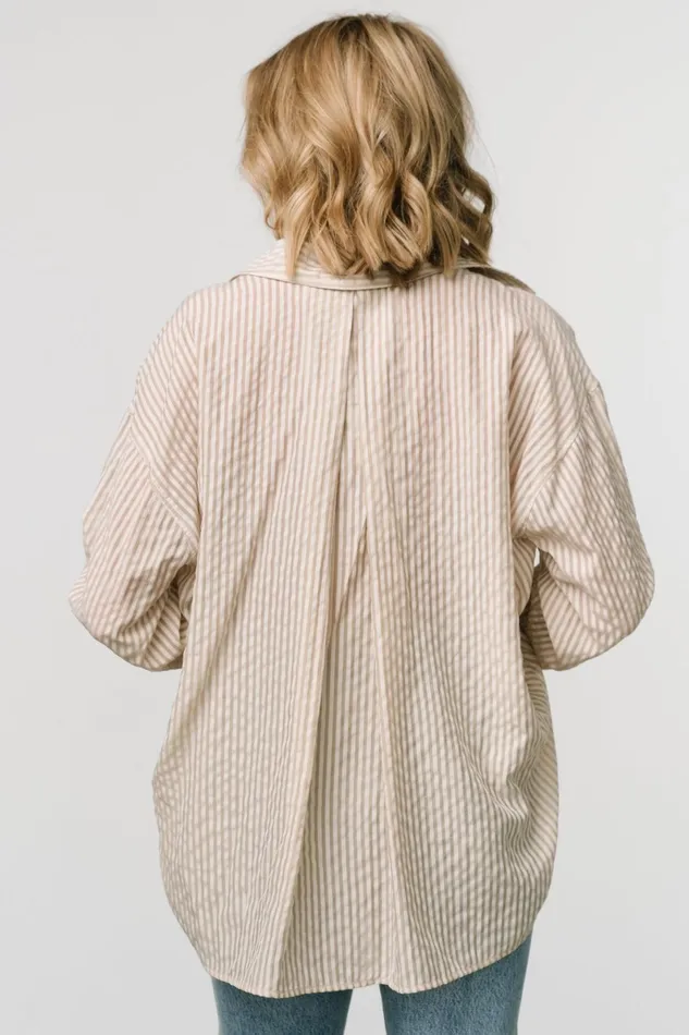 Sheldon Striped Oversized Top Natural Women Baltic Born Cover Ups Sheldon Striped Oversized Top Natural Women Baltic Born Cover Ups