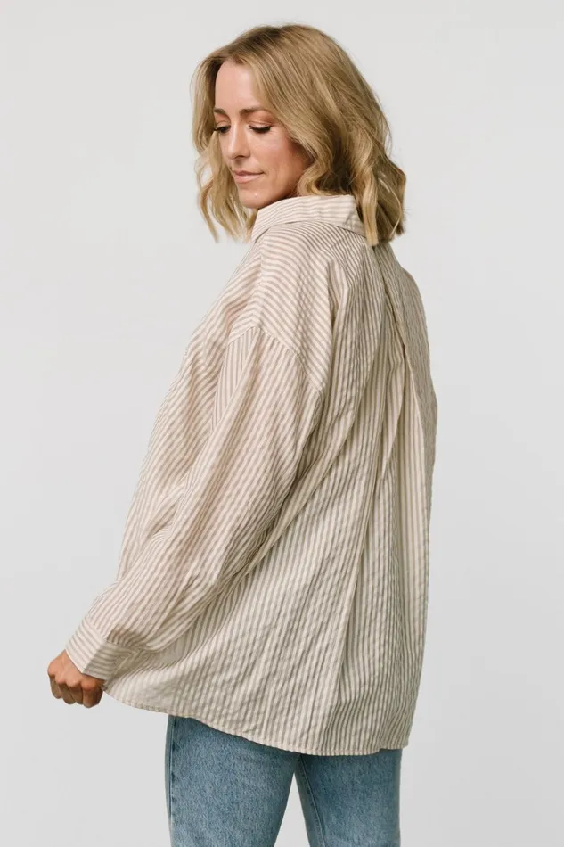 Sheldon Striped Oversized Top Natural Women Baltic Born Cover Ups Sheldon Striped Oversized Top Natural Women Baltic Born Cover Ups