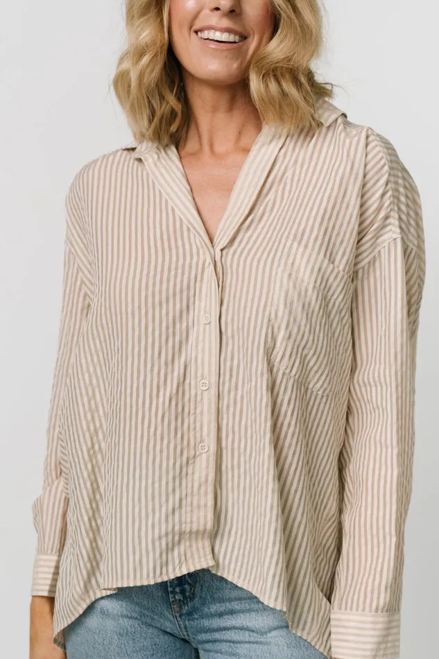 Sheldon Striped Oversized Top Natural Women Baltic Born Cover Ups Sheldon Striped Oversized Top Natural Women Baltic Born Cover Ups