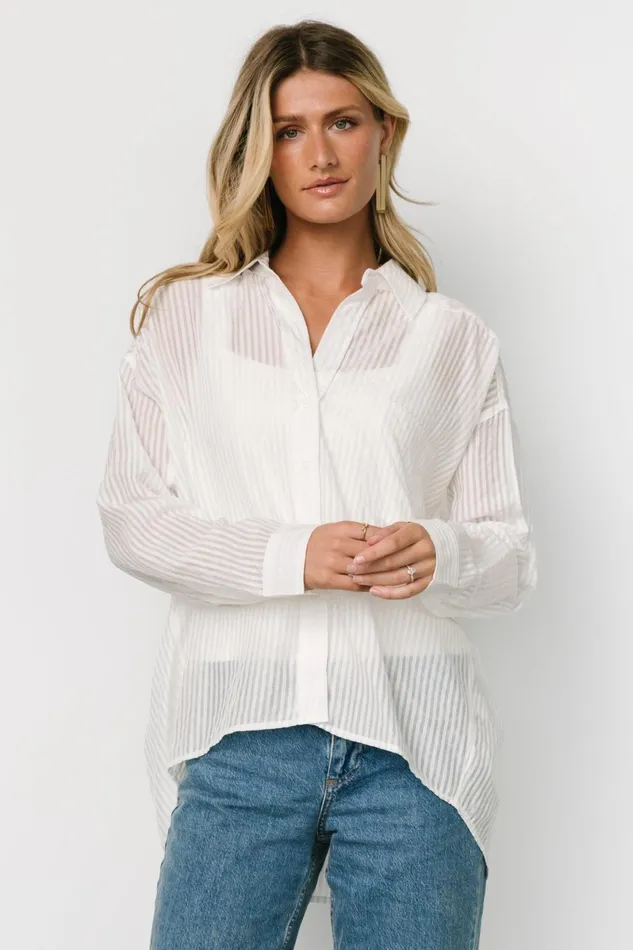 Sheldon Striped Oversized Top White Women Baltic Born Blouses Shirts