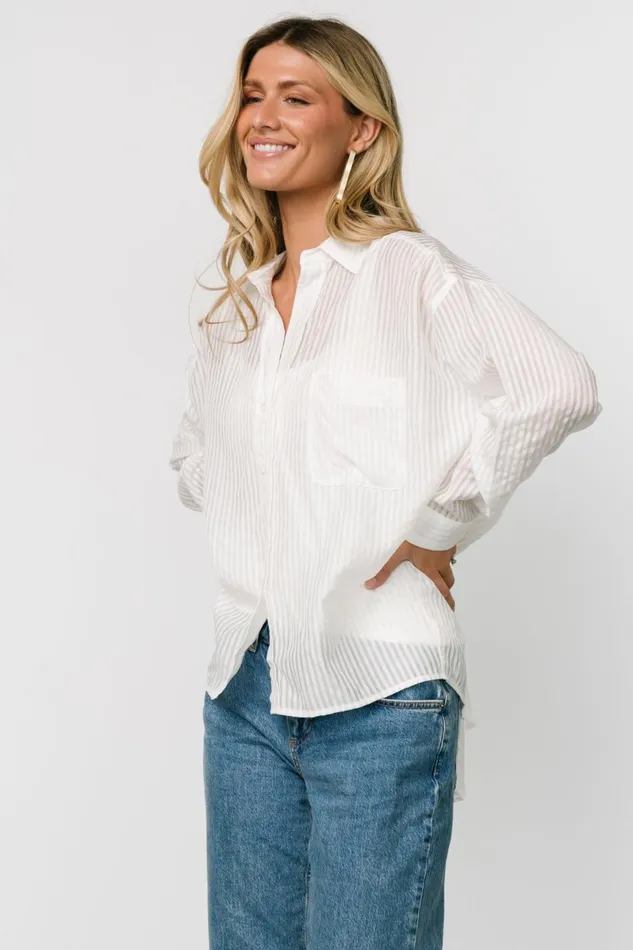 Sheldon Striped Oversized Top White Women Baltic Born Blouses Shirts Sheldon Striped Oversized Top White Women Baltic Born Blouses Shirts