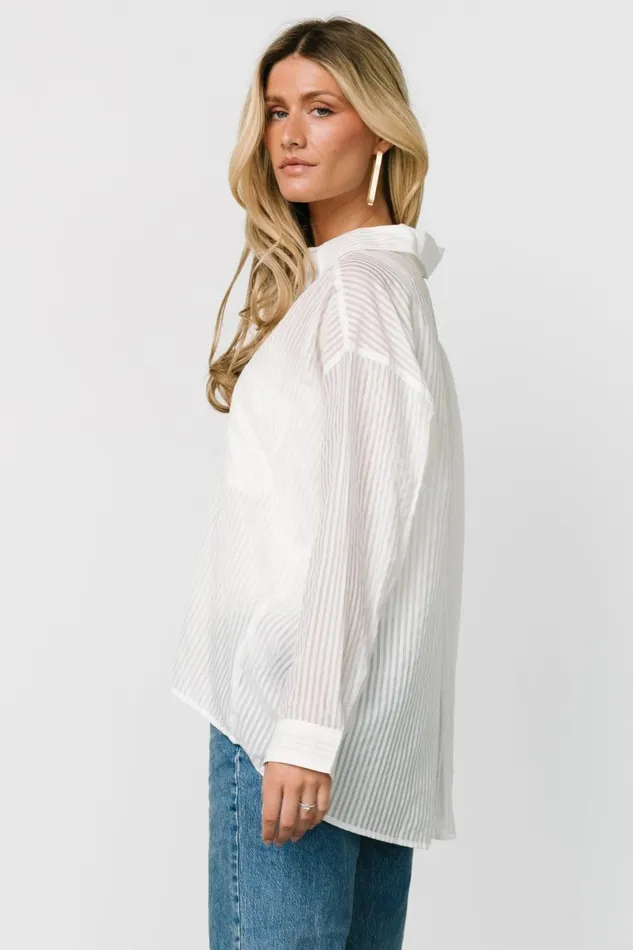 Sheldon Striped Oversized Top White Women Baltic Born Blouses Shirts Sheldon Striped Oversized Top White Women Baltic Born Blouses Shirts