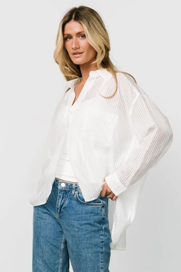 Sheldon Striped Oversized Top White Women Baltic Born Blouses Shirts Sheldon Striped Oversized Top White Women Baltic Born Blouses Shirts