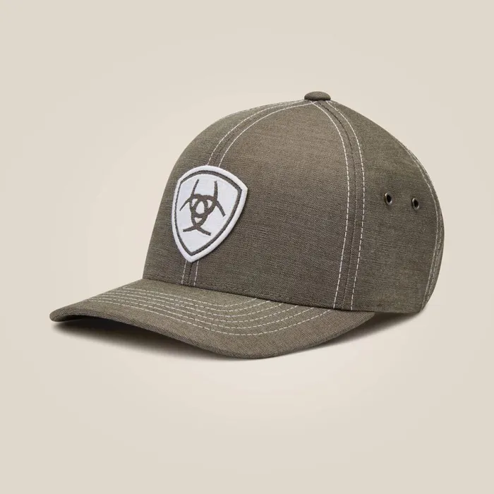 Shield Logo Patch Cap Grey Men Ariat Hats and Caps