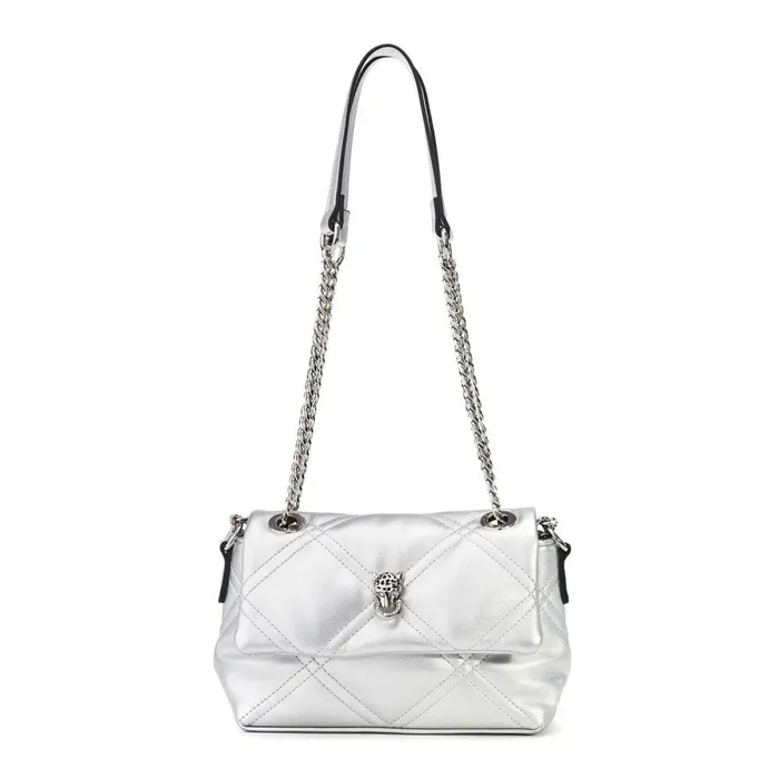 Shoulder Bags Women Moda In Pelle Ellie Bag Silver Porvair
