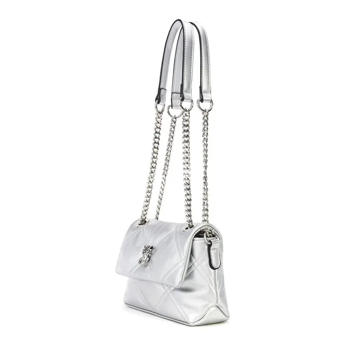 Shoulder Bags Women Moda In Pelle Ellie Bag Silver Porvair