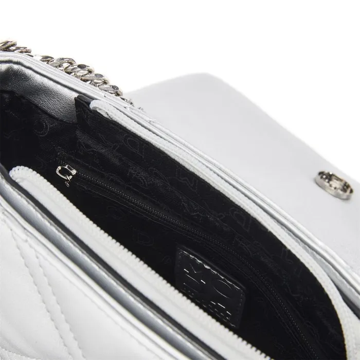 Shoulder Bags Women Moda In Pelle Ellie Bag Silver Porvair