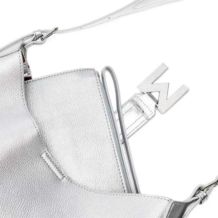 Shoulder Bags Women Moda In Pelle Kaffe Bag Silver Porvair