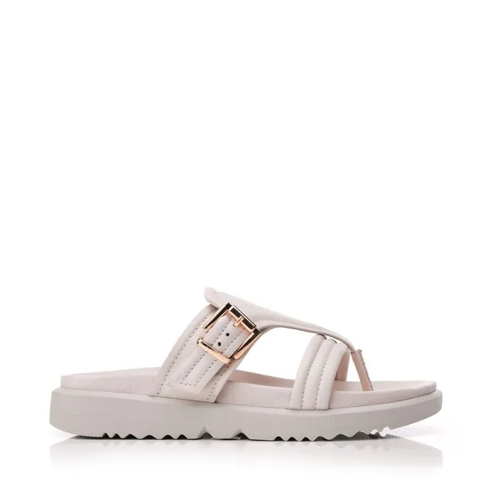 Slider Sandals Women Moda In Pelle Shoon Sh Impost Off White Leather