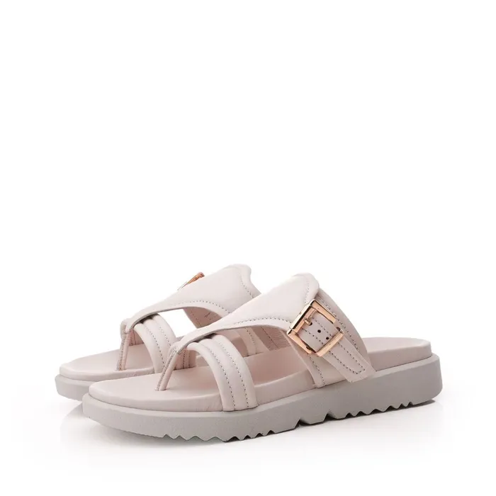 Slider Sandals Women Moda In Pelle Shoon Sh Impost Off White Leather Slider Sandals Women Moda In Pelle Shoon Sh Impost Off White Leather