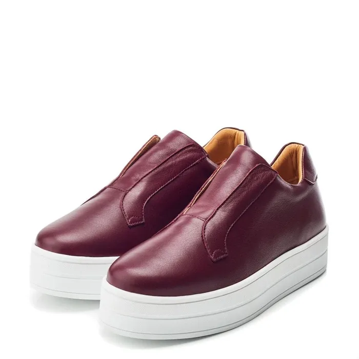 SlipOn Trainers Women Moda In Pelle Bsoleful BBath Burgundy Leather