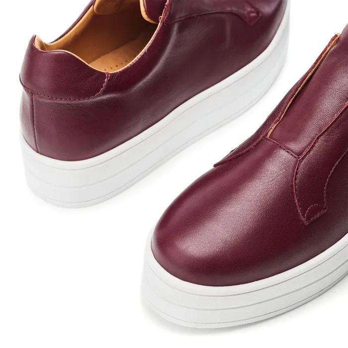 SlipOn Trainers Women Moda In Pelle Bsoleful BBath Burgundy Leather