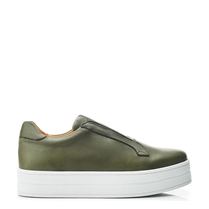SlipOn Trainers Women Moda In Pelle Bsoleful BBath Khaki Leather