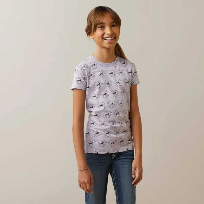 So Love TShirt Half Drop Heather Grey Kids Ariat English Riding Clothing