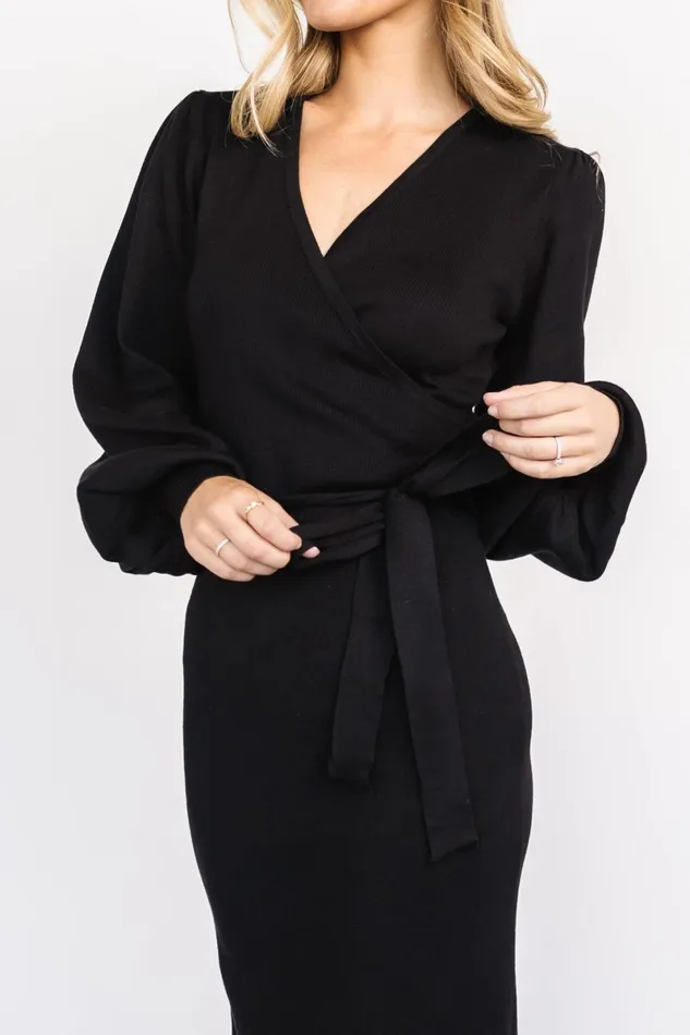 Soho Bubble Sleeve Sweater Dress Black Women Baltic Born Midi Dresses Soho Bubble Sleeve Sweater Dress Black Women Baltic Born Midi Dresses