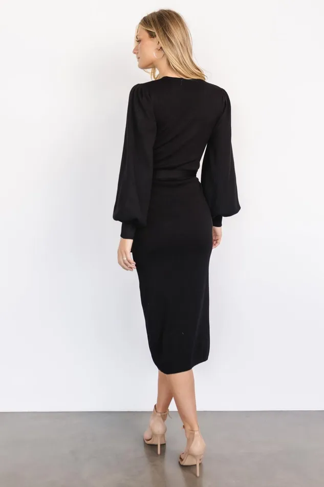 Soho Bubble Sleeve Sweater Dress Black Women Baltic Born Midi Dresses Soho Bubble Sleeve Sweater Dress Black Women Baltic Born Midi Dresses