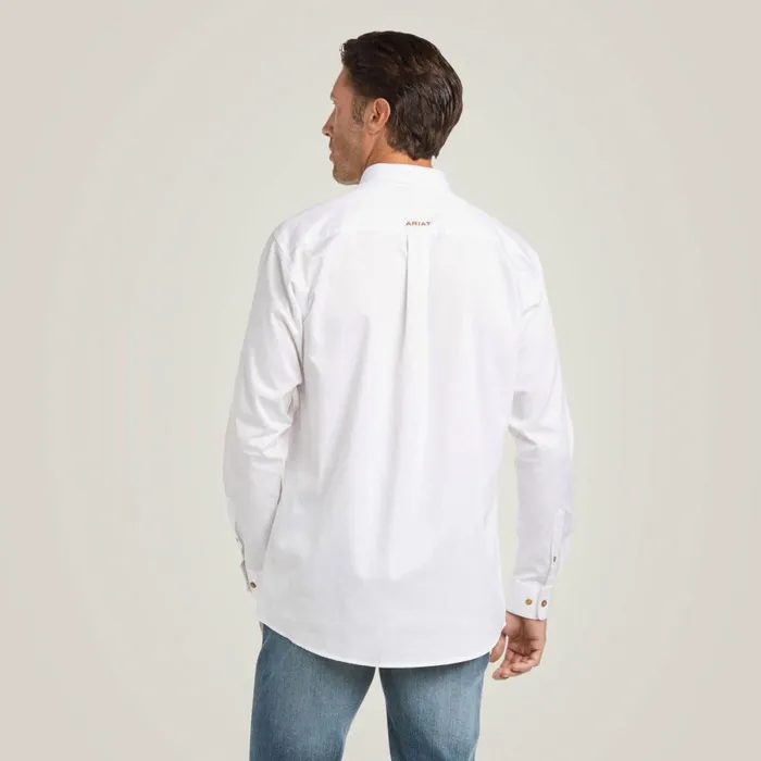 Solid Twill Fitted Shirt White Men Ariat Button Down Shirts Solid Twill Fitted Shirt White Men Ariat Button Down Shirts