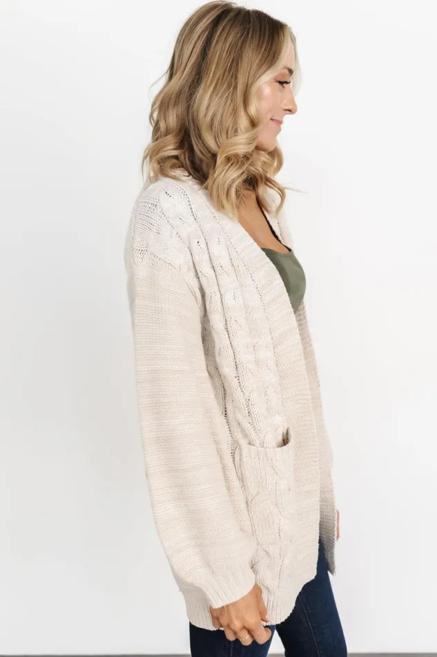 Spencer Chunky Knit Cardigan Oatmeal Women Baltic Born Sweaters Spencer Chunky Knit Cardigan Oatmeal Women Baltic Born Sweaters