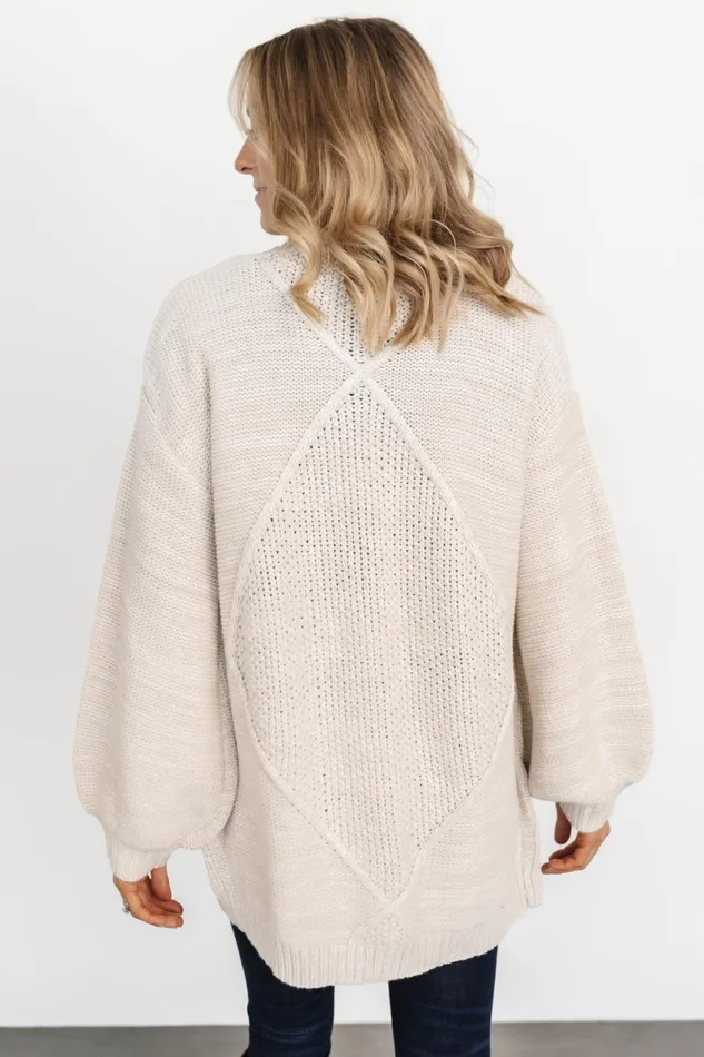 Spencer Chunky Knit Cardigan Oatmeal Women Baltic Born Sweaters Spencer Chunky Knit Cardigan Oatmeal Women Baltic Born Sweaters